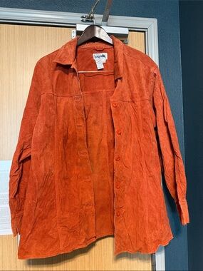 bagatelle Rust Orange Suede Button-Front Jacket